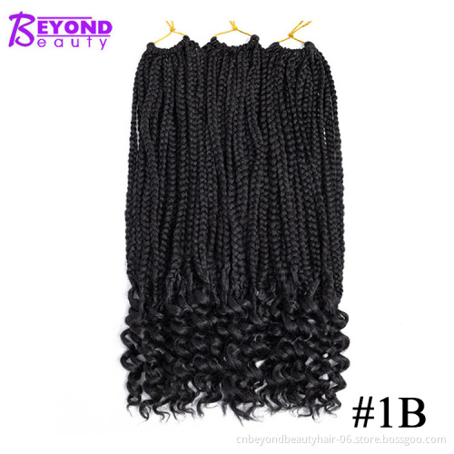 Ombre Crochet Hair Box Braids Synthetic long Rainbow Pink Braiding Hair 22Strands Crochet Hair for African Braids